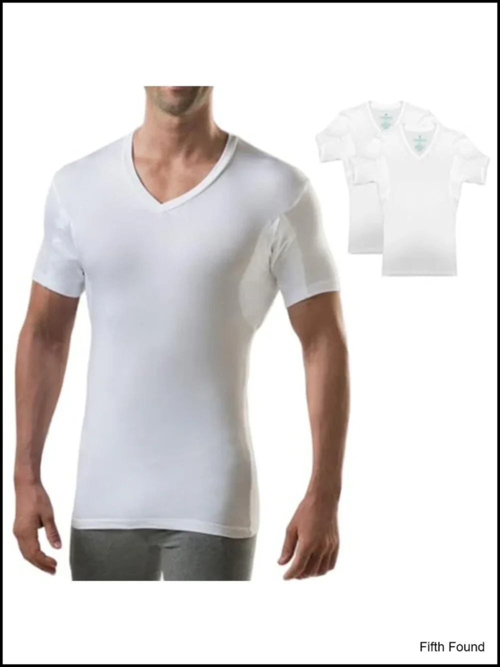 Men's Sweatproof V-Neck Undershirt, Odor Blocking, Slim Fit Rayon